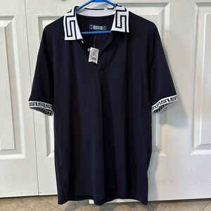 Suslo Couture Polo Size Large Dark Navy